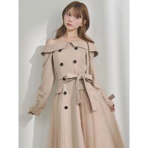 ワンピース トレンチライクオフショルワンピース