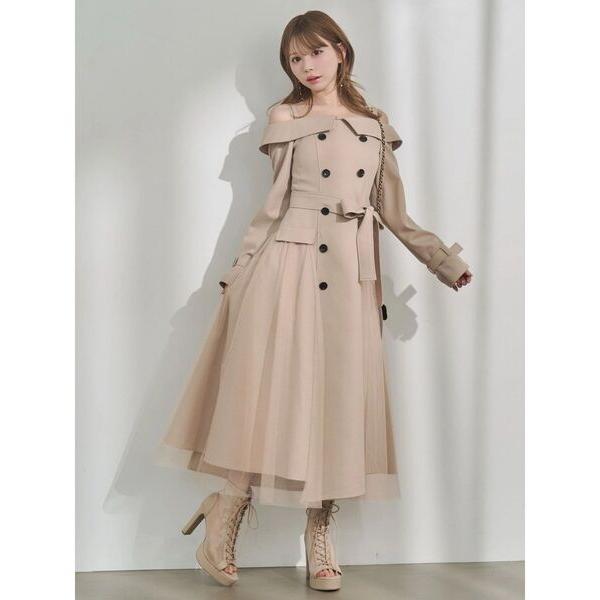 ワンピース トレンチライクオフショルワンピース