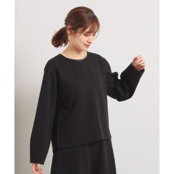 tシャツ 「洗濯機OK／セットアップ可」花柄ジャカードトップス レディース