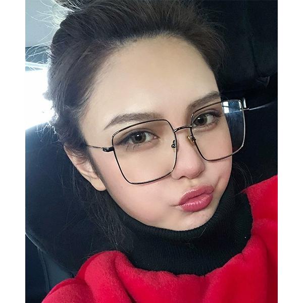 伊達メガネ メガネ 眼鏡 スクエアメタルフレーム 伊達メガネ / クリアレンズ / ユニセックス (...