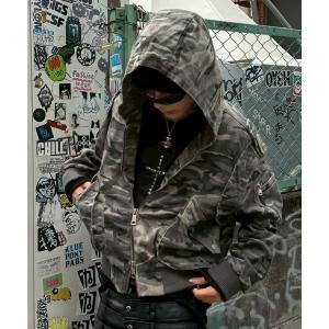 ブルゾン アウター 「Never mind the XU」camouflage zip up jacket / 「ネバーマインド ザ エックスユー」カ