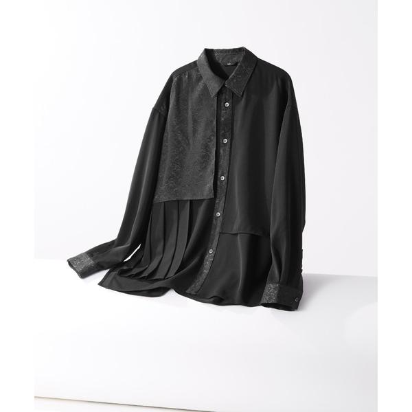 シャツ 「SET UP対応」ジャガードアシメプリーツシャツ(HARE) メンズ レディース