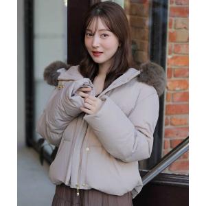 ダウンコート ダウンジャケット ファー付きショートダウンコート レディース