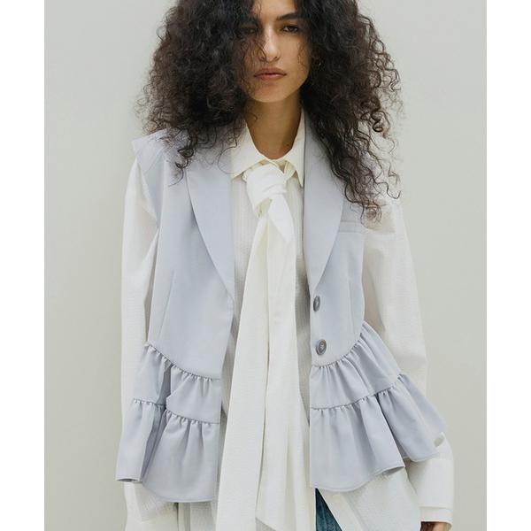 ベスト ジレ UND CURVE LINE FRILL VEST レディース
