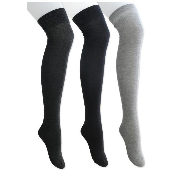 靴下 ニーハイソックス 3足セット レディース