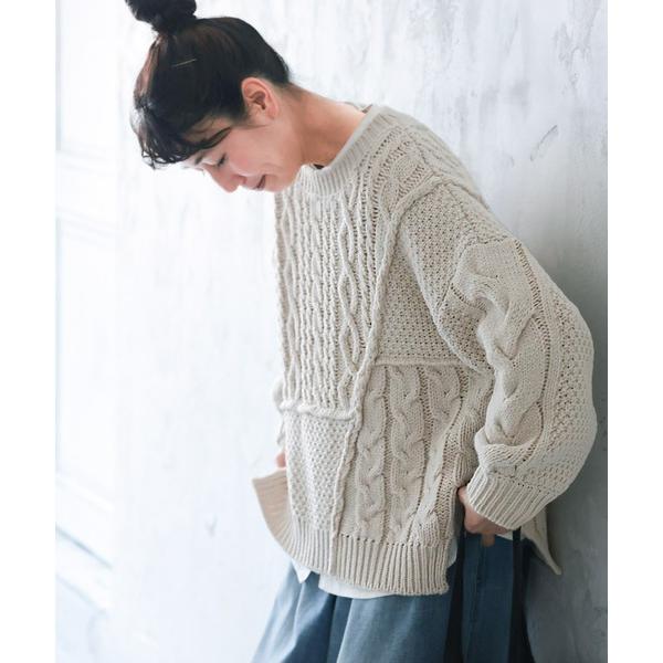 ニット セーター パッチワークなニット レディース