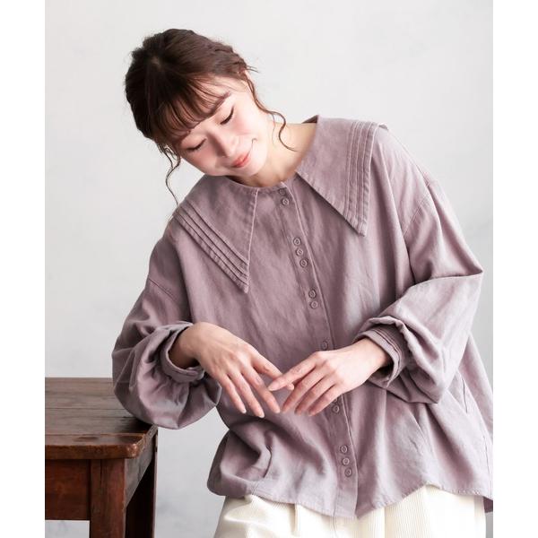 ブラウス シャツ 三角パイのブラウス レディース