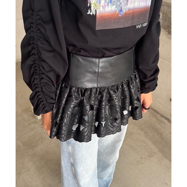 UND LACE CUTWORK CORSET TOP レディース