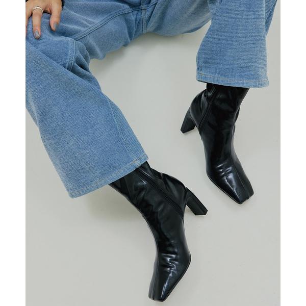 ブーツ UND SQUARE TOE SHORT BOOTS レディース