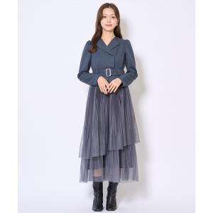 ワンピース プリーツレイヤードワンピース