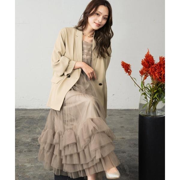 ドレス ボリュームチュールジャケットセットドレス 2点セット 結婚式 ワンピース パーティードレス ...