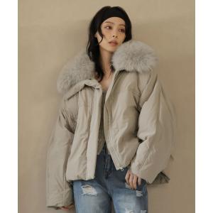 ダウンコート ダウンジャケット ファー付きモンスターショートダウン レディース