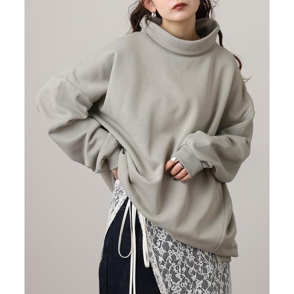 トレーナー スウェット spiritoso 裏起毛オーバーサイズハイネックプルオーバー レディース
