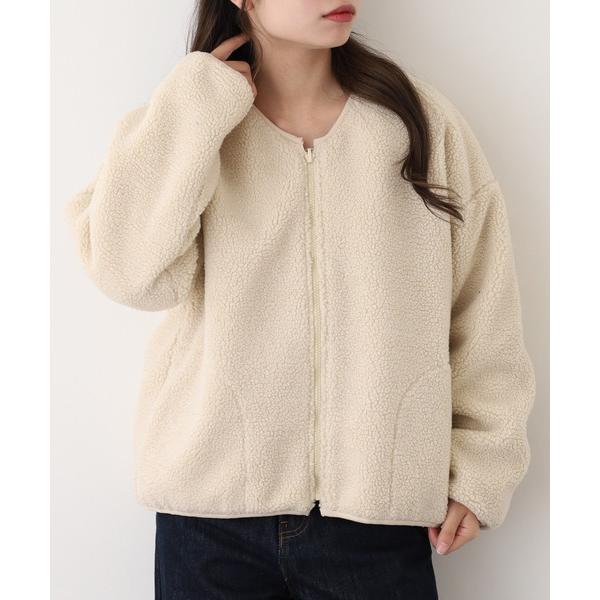 ブルゾン アウター ＆soiree リバーシブルボアキルティングブルゾン レディース