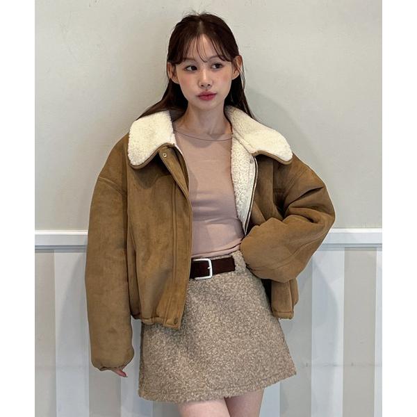 ムートンコート ボアコート 「2WAY・着用動画あり」リバーシブルファームートンジャケット レディー...