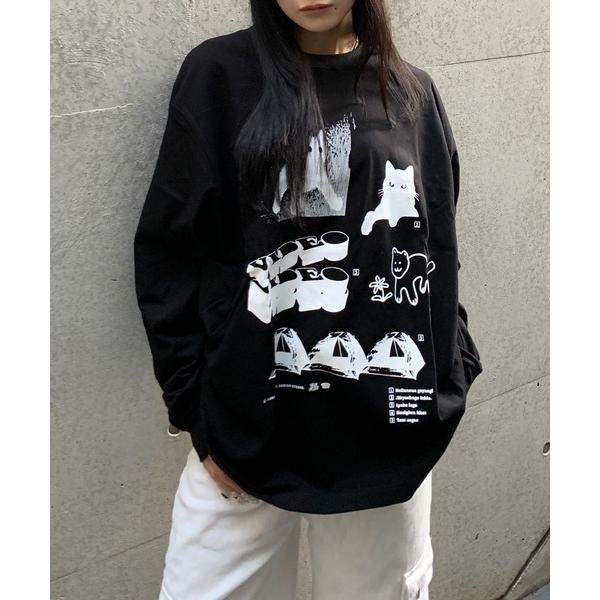 tシャツ IBEUMYEON BARO HIPSTER LS T-SHIRTS / キャットデザイン...