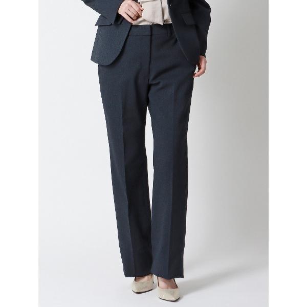 スラックス パンツ セミフレアパンツ ウォッシャブル ストレッチ 防シワ ウールライクポリエステル ...