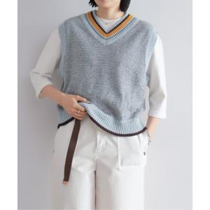 ベスト ジレ MIXペーパーヤーン　チルデンベスト レディース