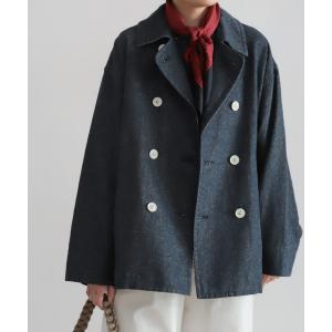 ジャケット テーラードジャケット 「予約」綿麻デニム　ワイドPジャケット レディース