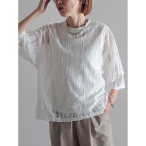 tシャツ ランダムシアーJQ　クルーネックTEE レディース