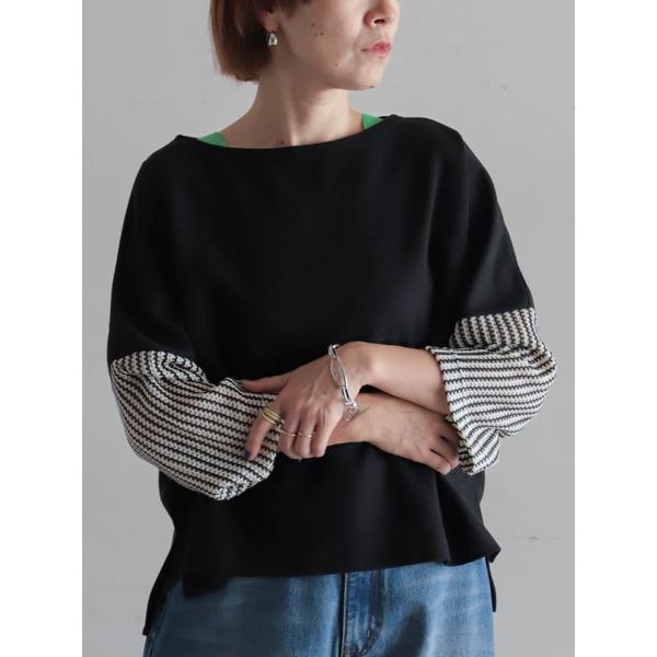 tシャツ ラッセルニットコンビ　ドルマンP/O レディース