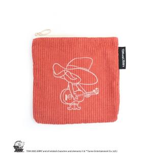 ポーチ 「公式」TOM and JERRY　フロッキー配色フラットポーチ レディース メンズ