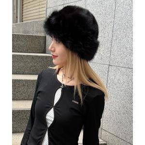 帽子 ハット Fluffy fur hat「JD」 レディース