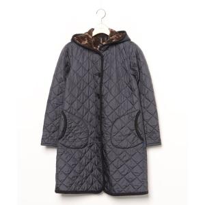 美品 LAVENHAM ラベンハム　リバティカペル柄　ダッフルコート 黒 　36 美品 LAVENHAM ラベンハム リバティカペル柄 ダッフルコート 黒 36