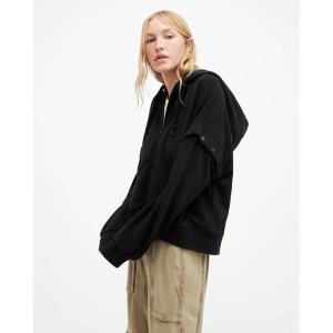 「ALLSAINTS」 ジップアップパーカー L ブラック レディース