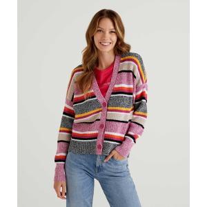 「BENETTON (UNITED COLORS OF BENETTON)」 ニットカーディガン SMALL ピンク系その他 レディース