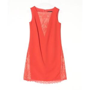 「Tadashi Shoji  」 ノースリーブワンピース 0 レッド レディース