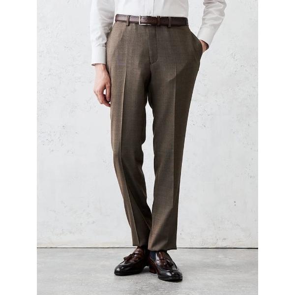 スラックス 「EDWIN×P.S.FA」デニムライク　ウールパンツ（セットアップ）　ベージュ/ブラウ...