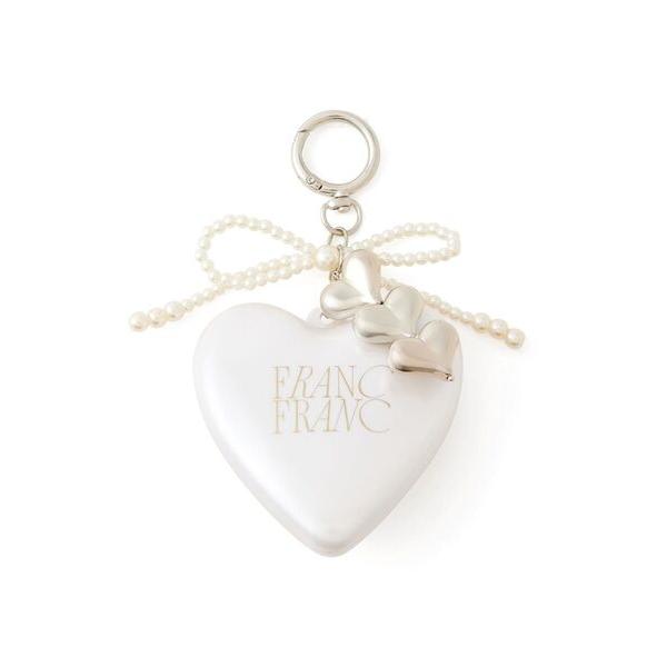 チャーム付き ミラー＆ブラシ ホワイト