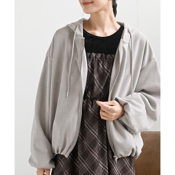 パーカー スエードポンチバルーンＺＩＰパーカージャケット レディース