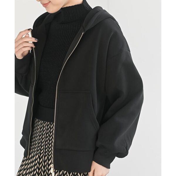 パーカー 裏起毛ショートジップパーカー レディース