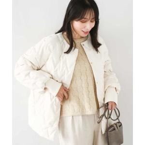 ダウンコート ダウンジャケット ノーカラーミドル丈ダウンコート レディース