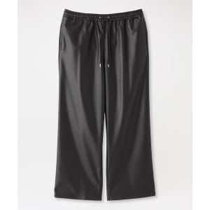 パンツ シンセティックレザーワイドイージー メンズ
