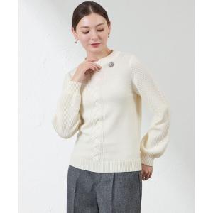ニット セーター ウォッシャブルウールケーブルニット レディース