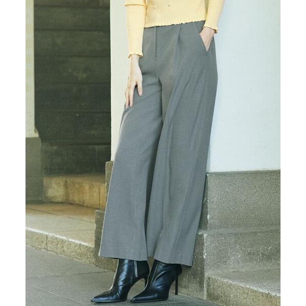 パンツ ウォームジョーゼット ワイドパンツ レディース