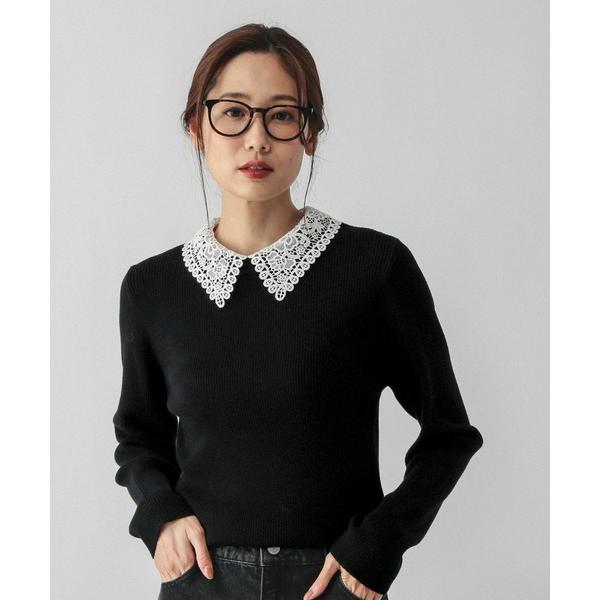 ニット セーター メルティレース襟2WAYプルオーバー/579672 レディース
