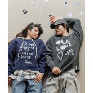 ニット セーター 「UNISEX」ALAND×INAPSQUARE／ジャガードニットプルオーバー レディース メンズ