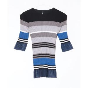 ニット セーター AULA AILA/アウラアイラ/MULTI BORDER KNIT レディース