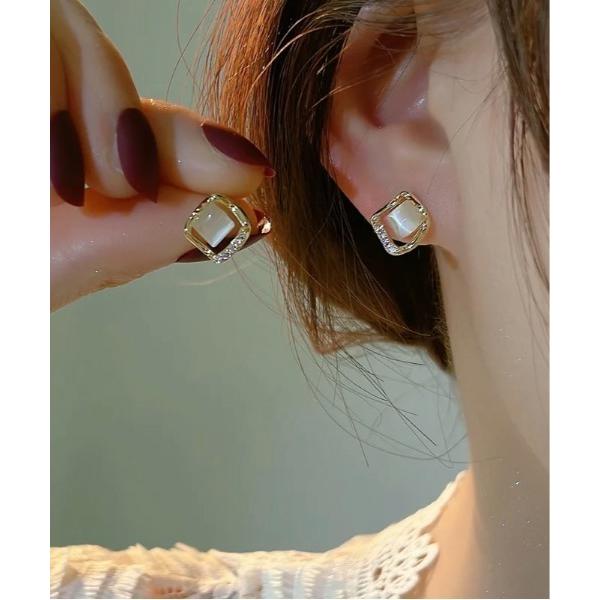 ピアス 「Bz」レディース ストーンジュエリー ダイヤ スクエア ピアス(BDS) レディース メン...