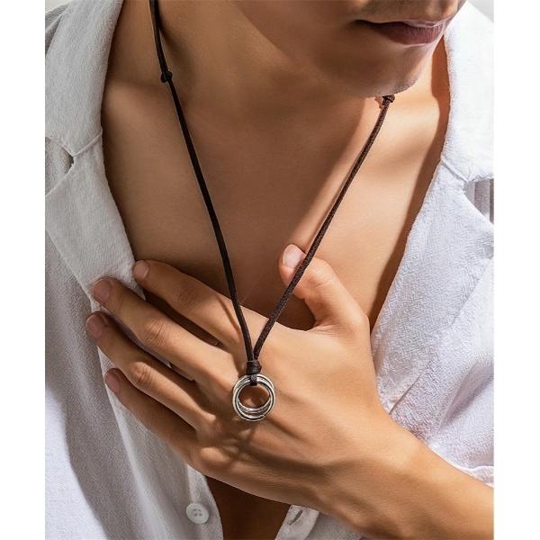 ネックレス 「Bz」メンズ サークルネックレス ヴィンテージ風(BDS) メンズ レディース