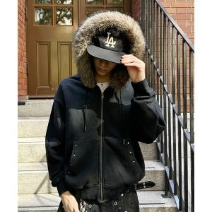 ブルゾン アウター 2WAY FAKE FUR HOOD ZIP PARKA／2WAYフェイクファーフードジップパーカー メンズ レディース