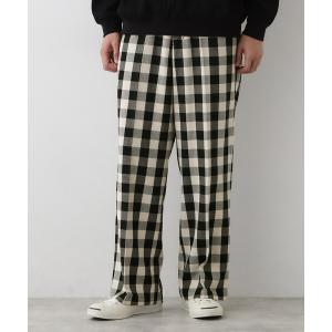 パンツ 「洗える」チェック柄ドロストパンツ メンズ