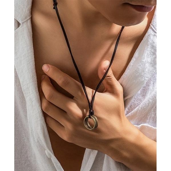 ネックレス メンズ サークルネックレス ヴィンテージ風(BDS) メンズ