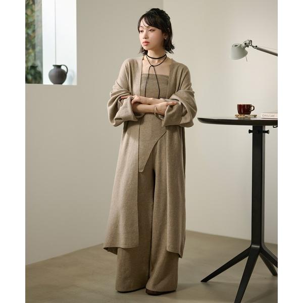 セットアップ asymmetry hem bustier knit 3set /アシンメトリーヘムビ...