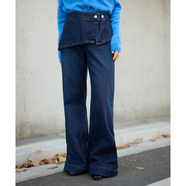 ジーンズ デニム デニムパンツ skirt layered flare denim pants /ス...