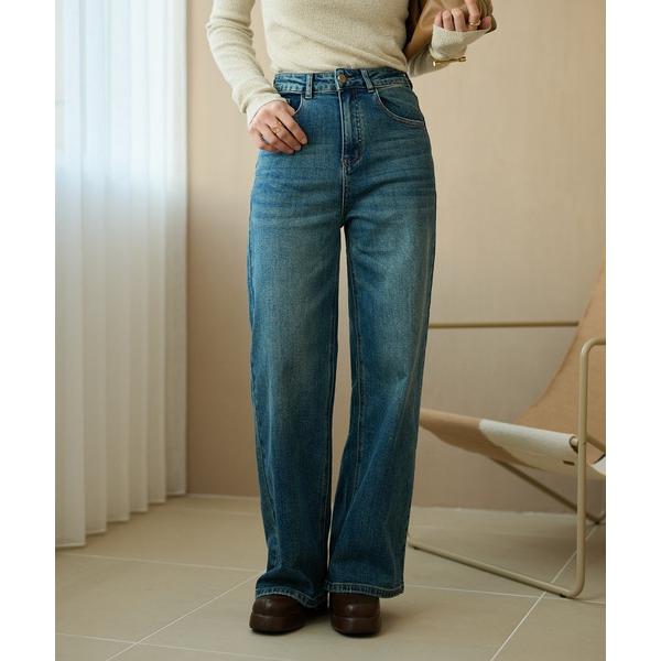ジーンズ デニム デニムパンツ vintage wash straight denim pants ...